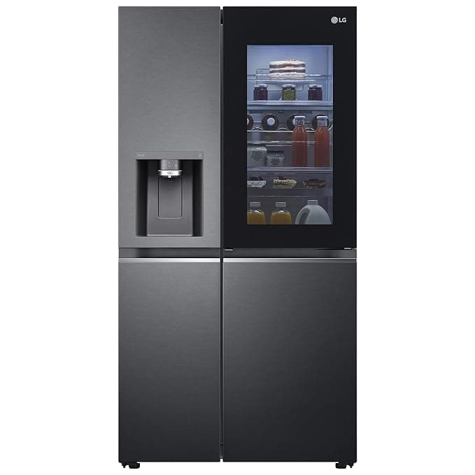 LG 674L Side-by-Side Fridge with InstaView & Door-in-Door™ in Matte Black Finish